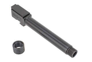 Backup Tactical Threaded Barrel for GLOCK 17 in Black Nitride is machined from 416 stainless steel